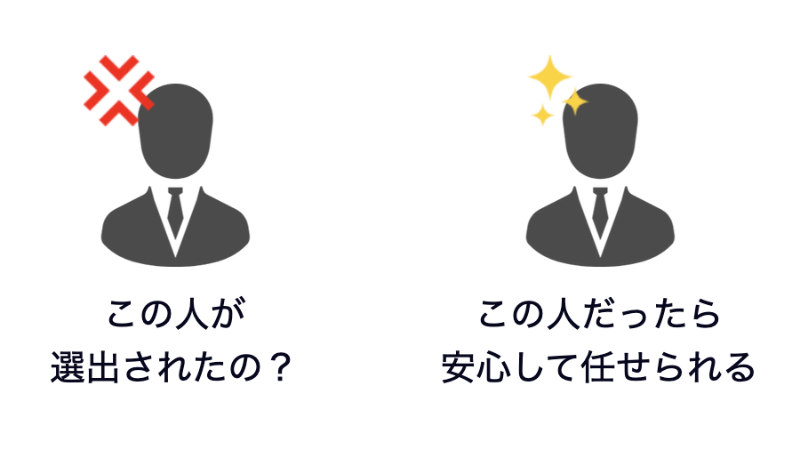 「この人が選出されたの？」と思われる人と「この人だったら安心して任せられる」というような人