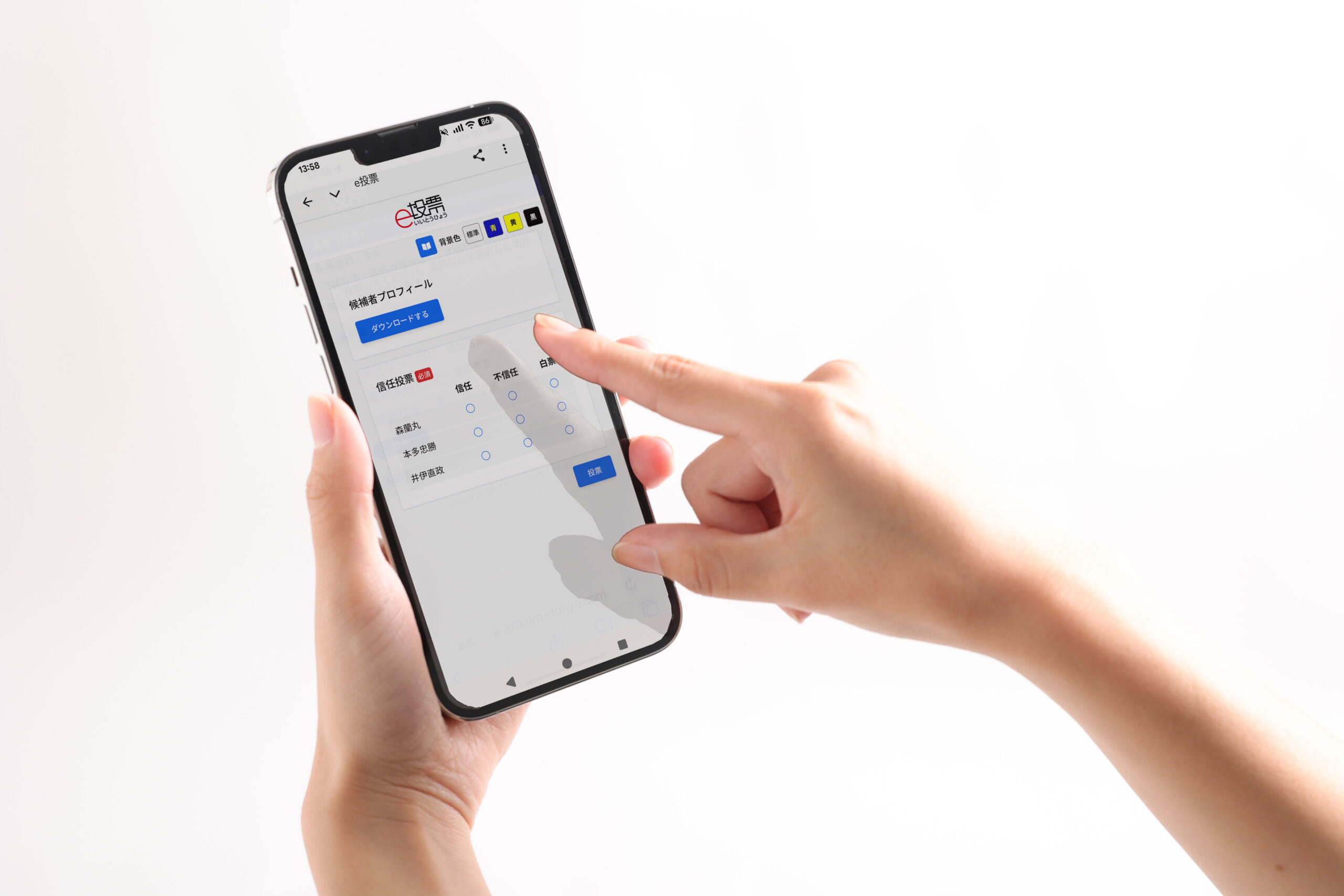 e投票 CORE（操作画面）